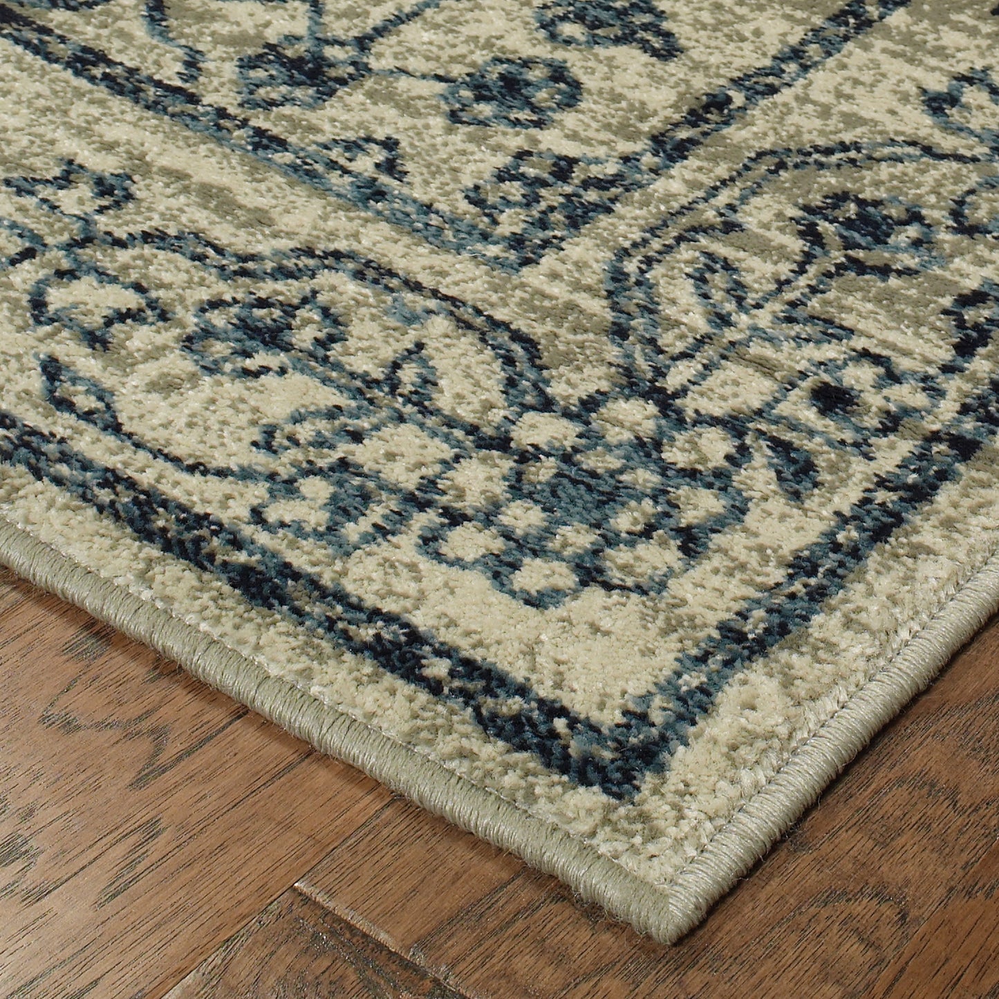 Linden Beige Navy Vintage Oriental Indoor Rug