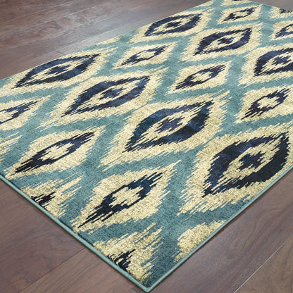 Linden Blue Grey Modern & Contemporary Geometric Indoor Rug