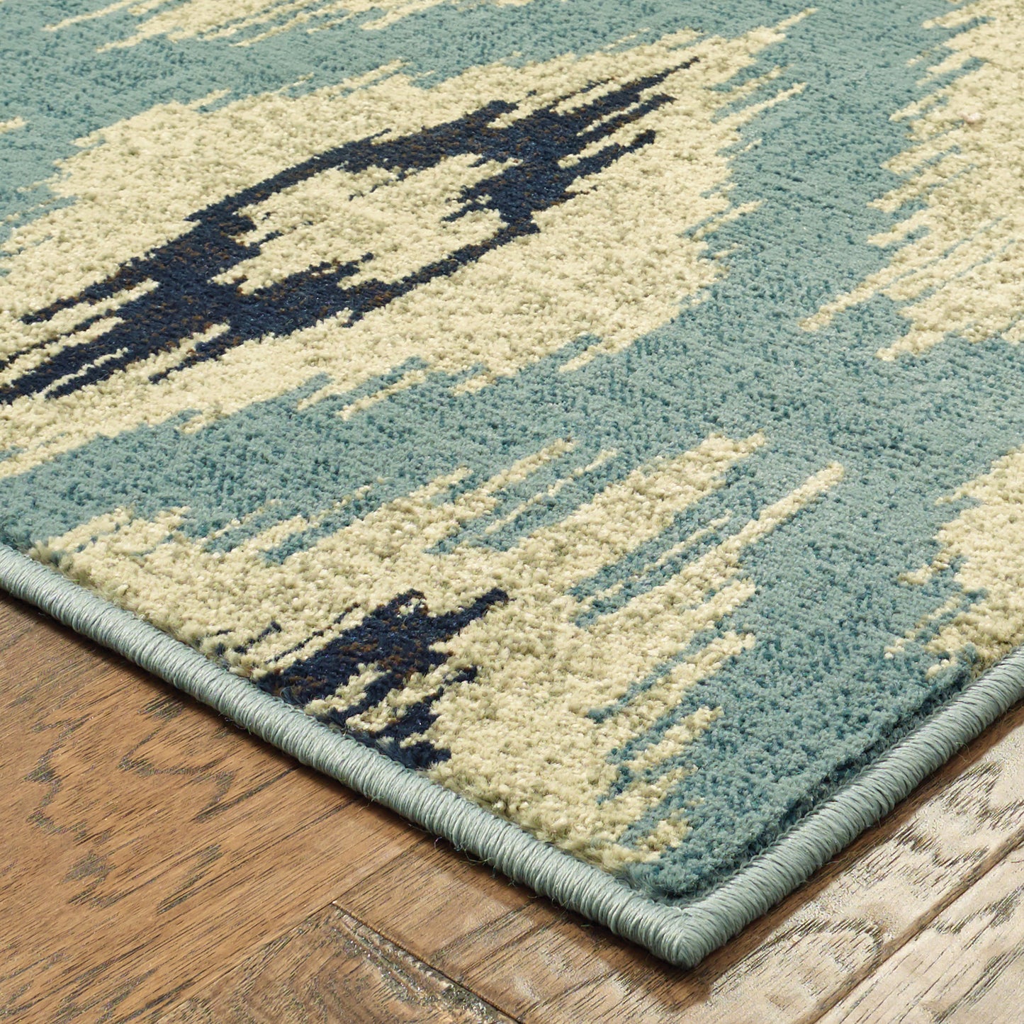 Linden Blue Grey Modern & Contemporary Geometric Indoor Rug