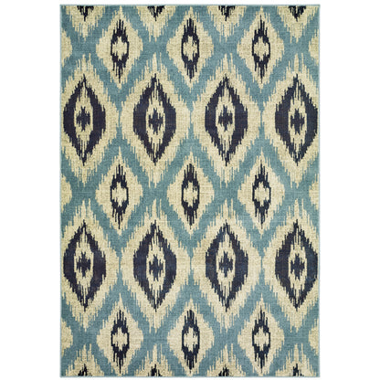 Linden Blue Grey Modern & Contemporary Geometric Indoor Rug