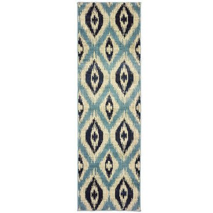 Linden Blue Grey Modern & Contemporary Geometric Indoor Rug