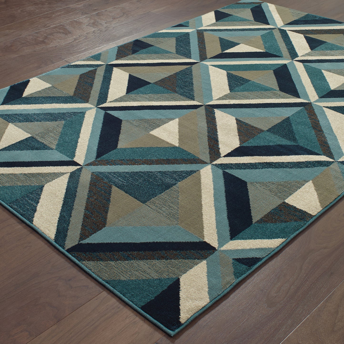 Linden Blue Grey Modern & Contemporary Geometric Indoor Rug