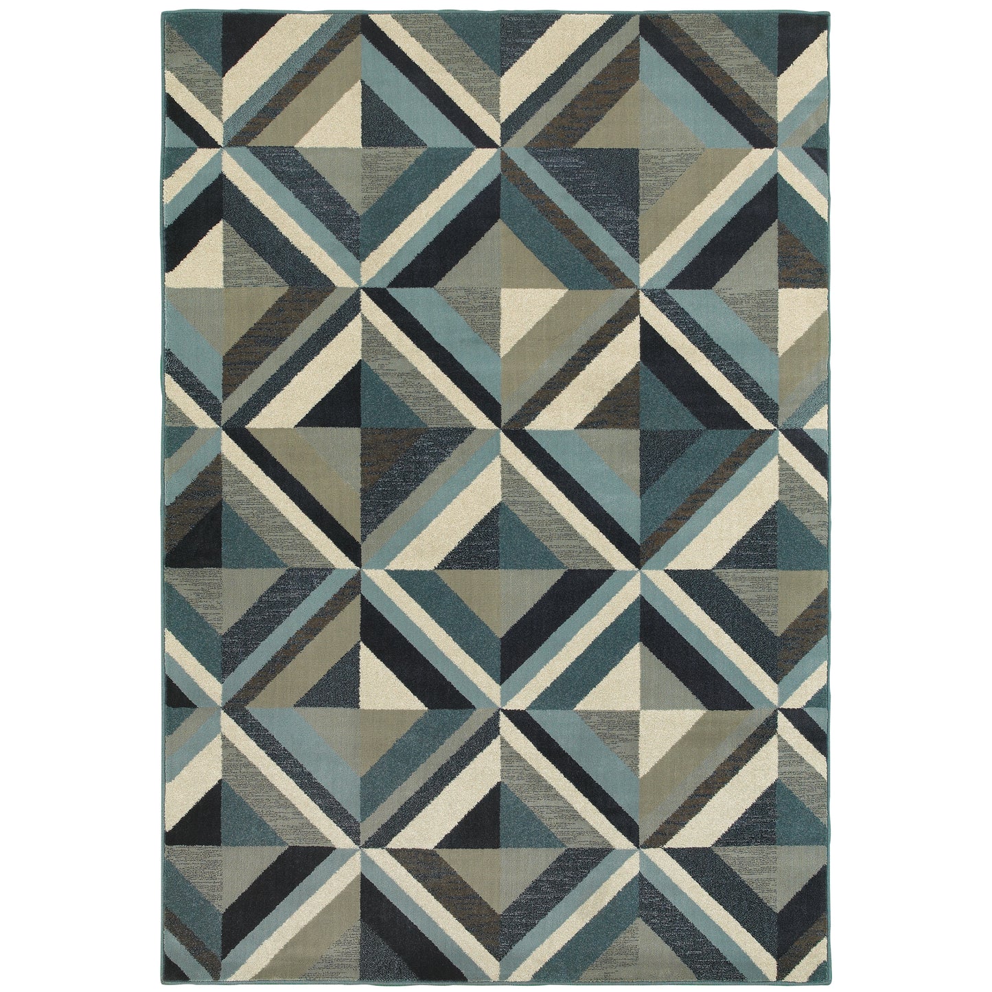 Linden Blue Grey Modern & Contemporary Geometric Indoor Rug