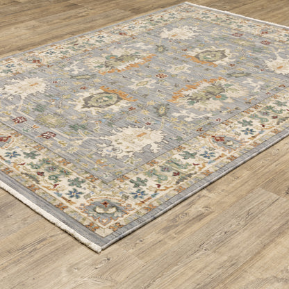 Lucca Grey Multi Traditional Oriental Indoor Rug