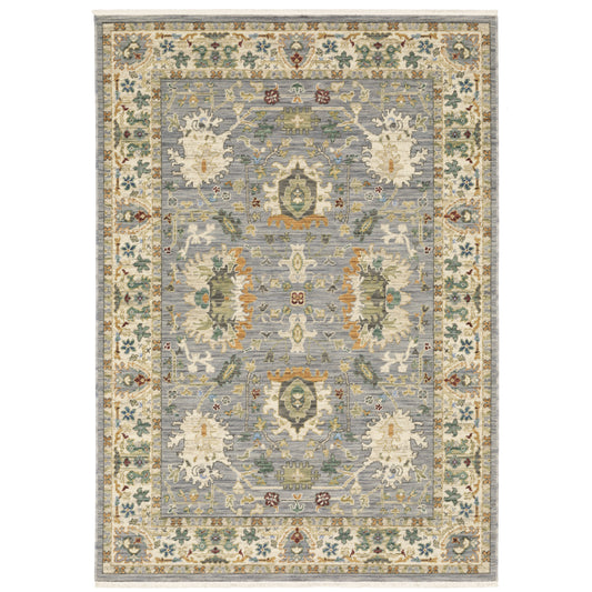 Lucca Grey Multi Traditional Oriental Indoor Rug