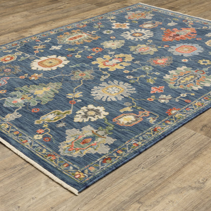 Lucca Blue Multi Traditional Oriental Indoor Rug