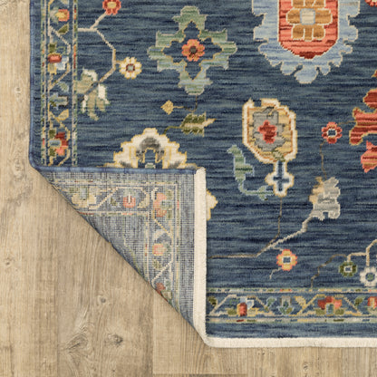 Lucca Blue Multi Traditional Oriental Indoor Rug