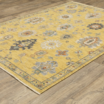 Lucca Yellow Multi Traditional Oriental Indoor Rug