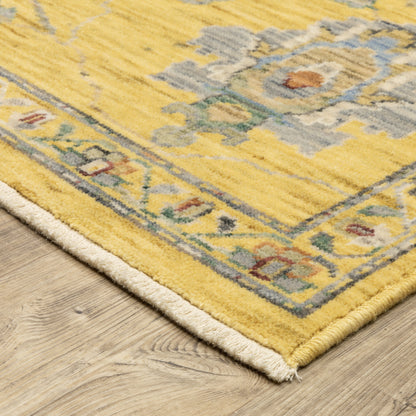 Lucca Yellow Multi Traditional Oriental Indoor Rug