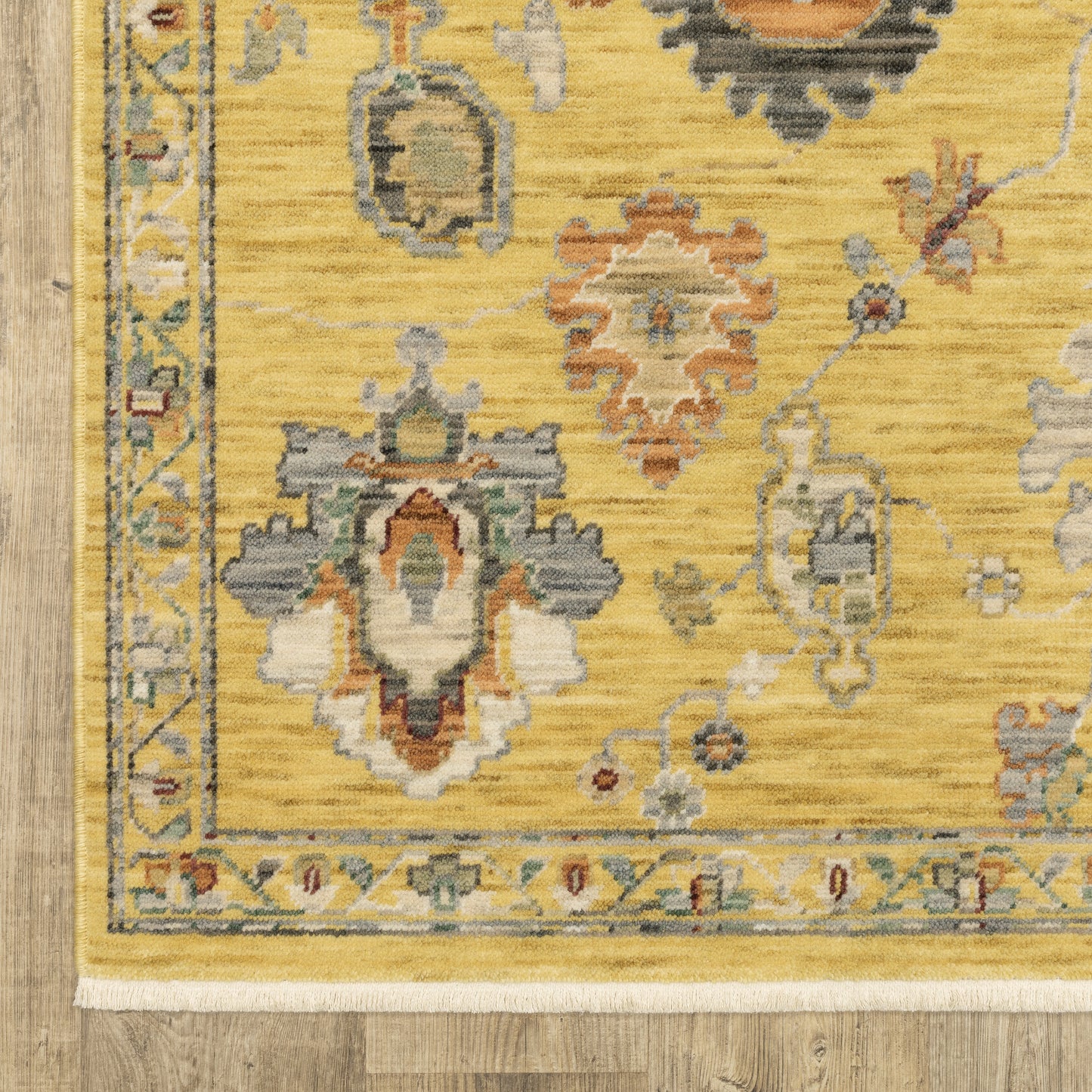 Lucca Yellow Multi Traditional Oriental Indoor Rug