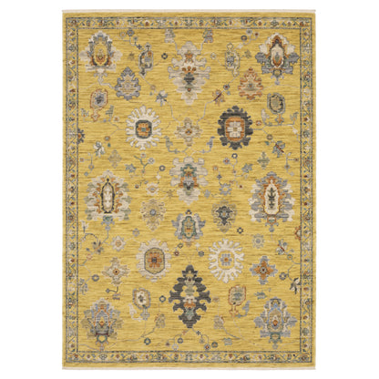 Lucca Yellow Multi Traditional Oriental Indoor Rug