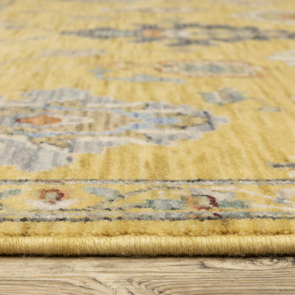 Lucca Yellow Multi Traditional Oriental Indoor Rug