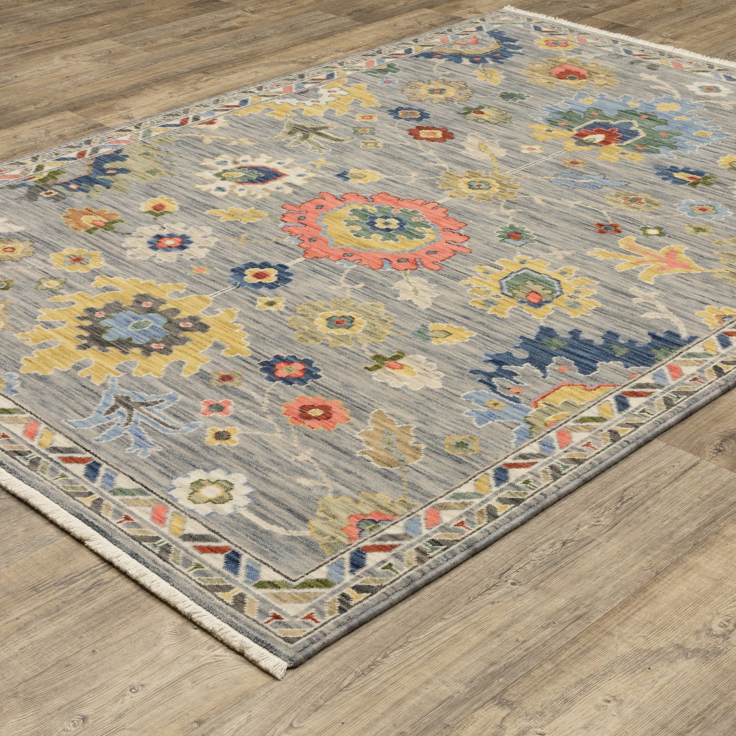 Lucca Grey Multi Traditional Oriental Indoor Rug