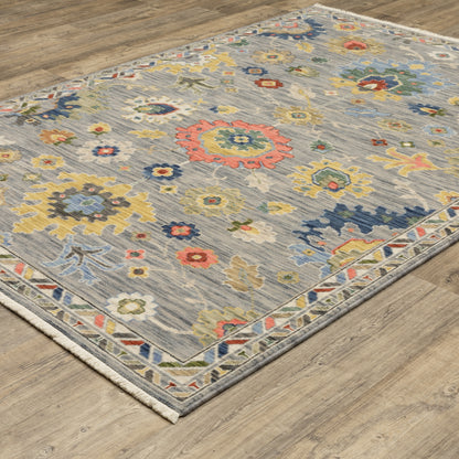 Lucca Grey Multi Traditional Oriental Indoor Rug