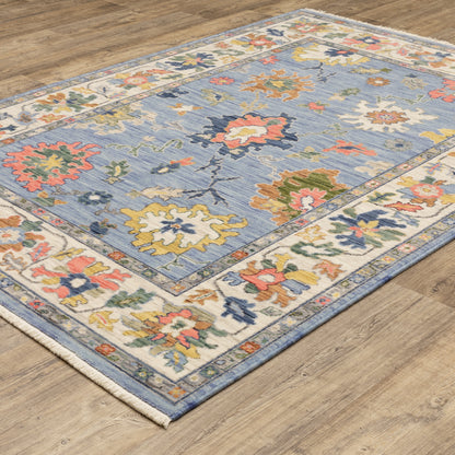 Lucca Blue Multi Traditional Oriental Indoor Rug