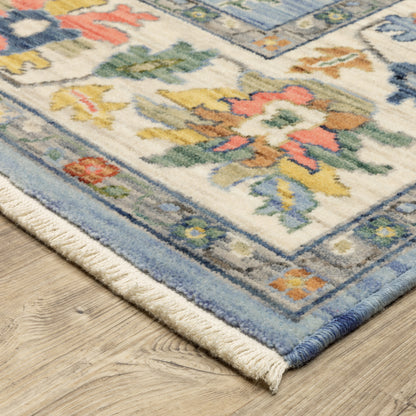 Lucca Blue Multi Traditional Oriental Indoor Rug