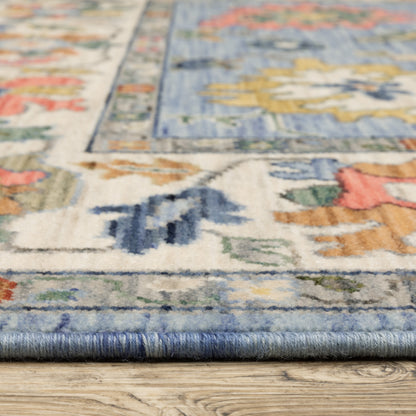 Lucca Blue Multi Traditional Oriental Indoor Rug