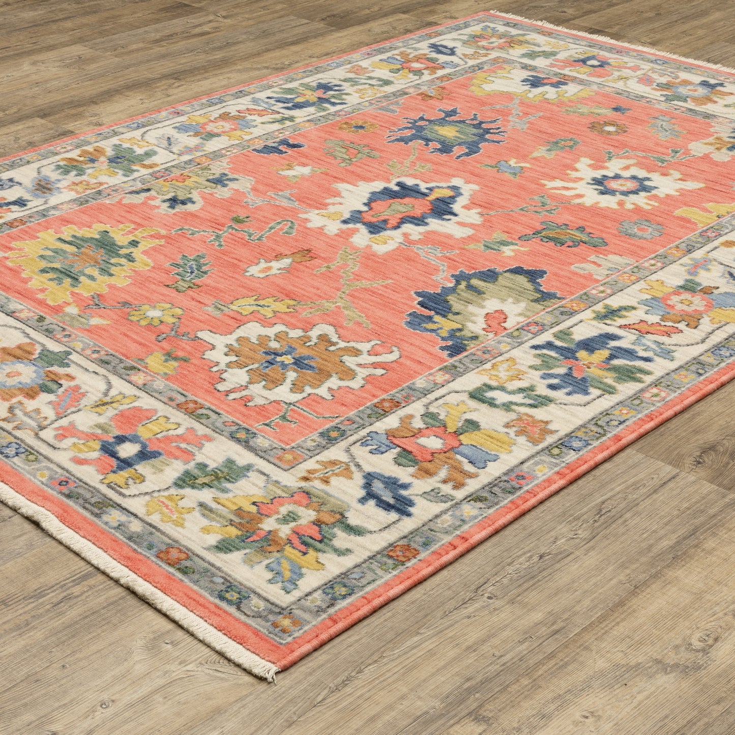 Lucca Pink Multi Traditional Oriental Indoor Rug