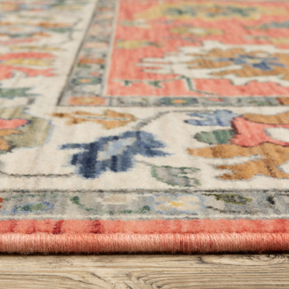 Lucca Pink Multi Traditional Oriental Indoor Rug