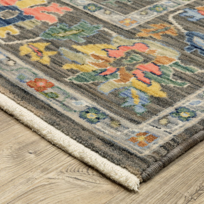 Lucca Grey Multi Traditional Oriental Indoor Rug