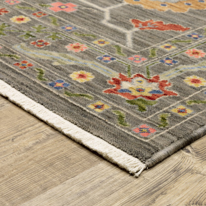 Lucca Grey Multi Traditional Oriental Indoor Rug