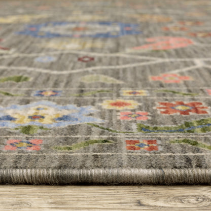 Lucca Grey Multi Traditional Oriental Indoor Rug