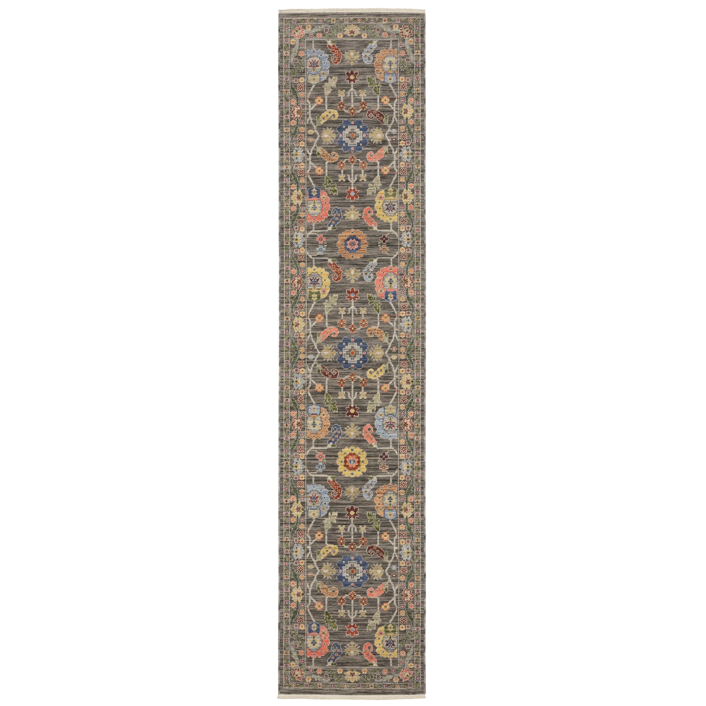 Lucca Grey Multi Traditional Oriental Indoor Rug