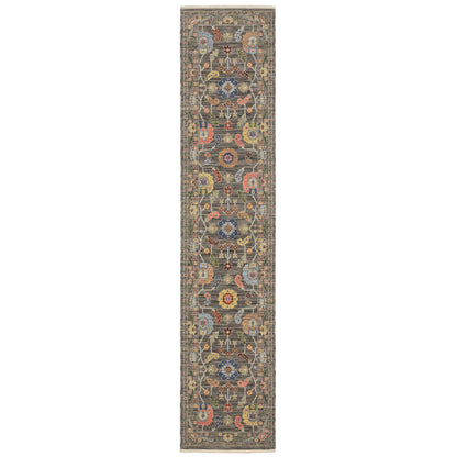 Lucca Grey Multi Traditional Oriental Indoor Rug