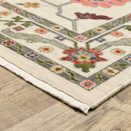 Lucca Ivory Multi Traditional Oriental Indoor Rug