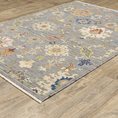 Lucca Grey Multi Traditional Oriental Indoor Rug