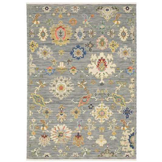 Lucca Grey Multi Traditional Oriental Indoor Rug