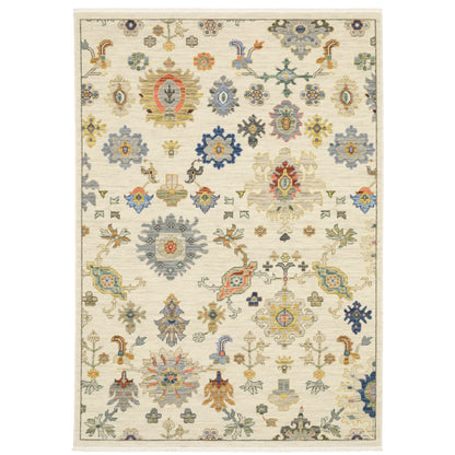 Lucca Ivory Multi Traditional Oriental Indoor Rug