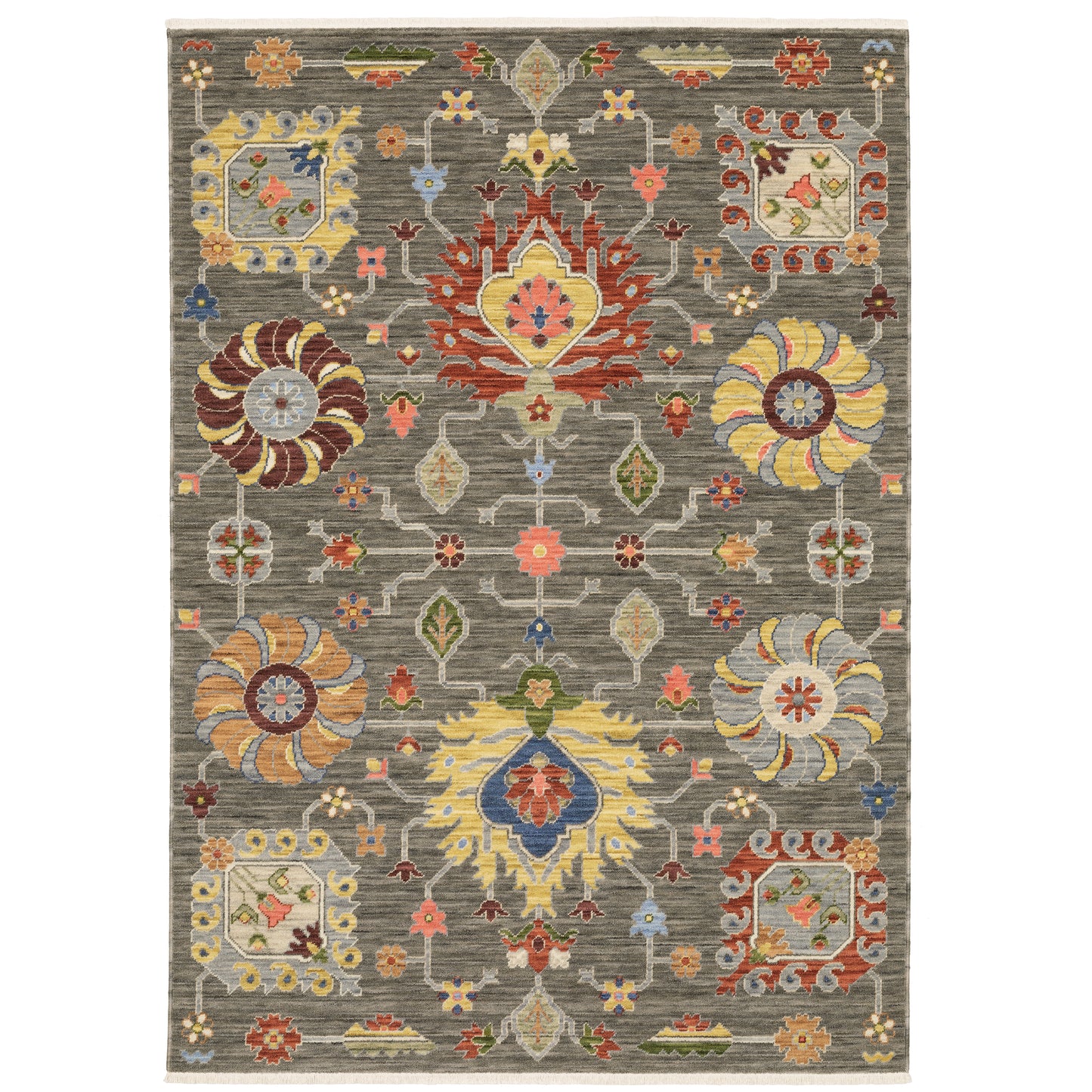 Lucca Grey Multi Traditional Oriental Indoor Rug