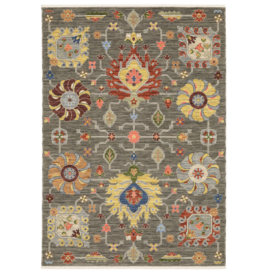 Lucca Grey Multi Traditional Oriental Indoor Rug