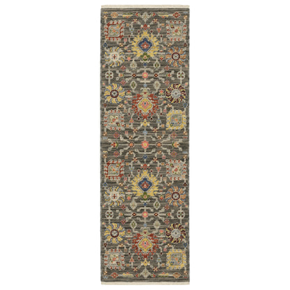 Lucca Grey Multi Traditional Oriental Indoor Rug