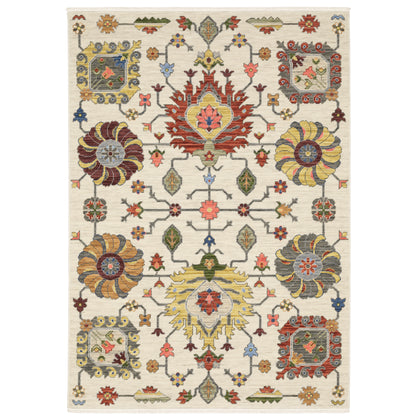 Lucca Ivory Multi Traditional Oriental Indoor Rug