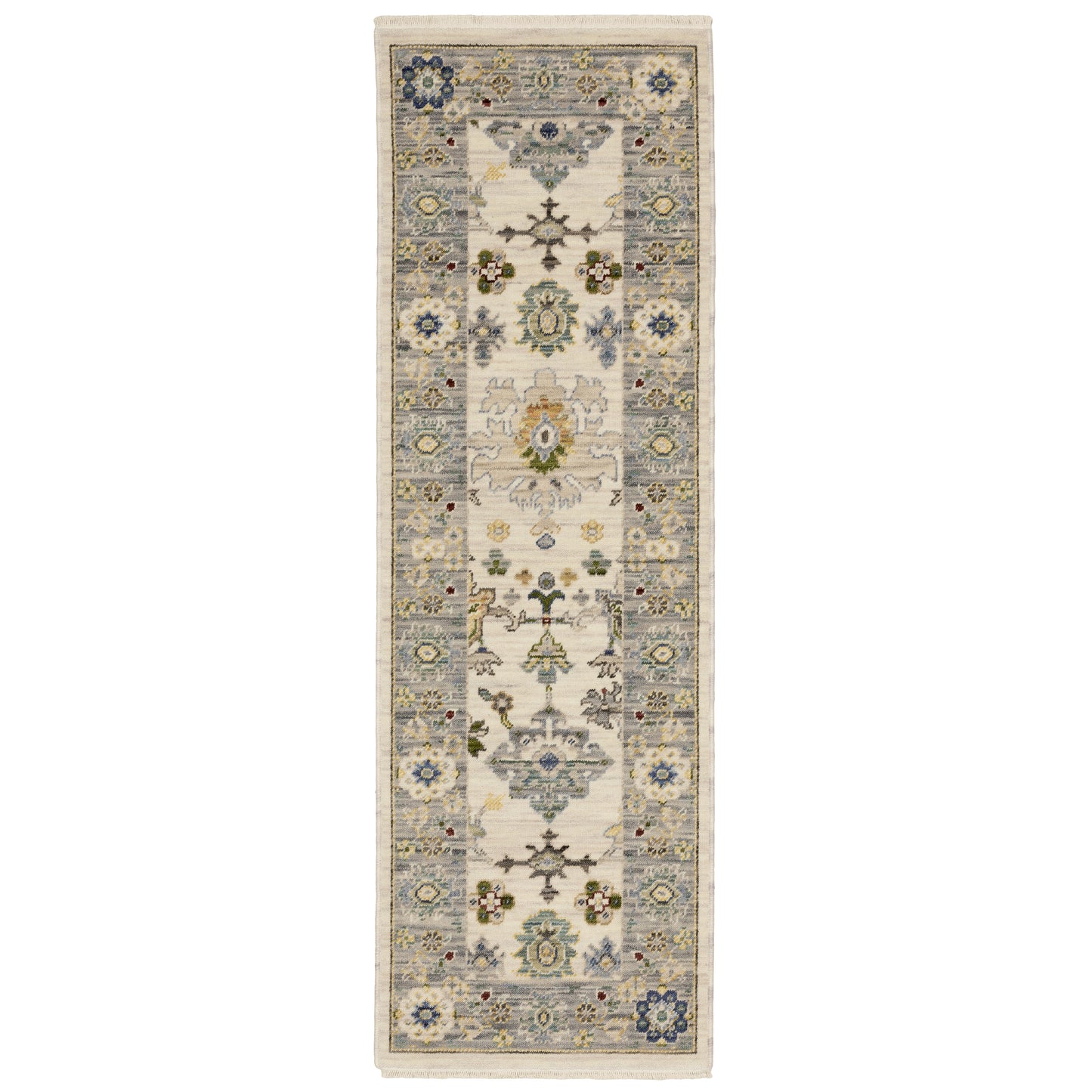 Lucca Ivory Blue Traditional Oriental Indoor Rug