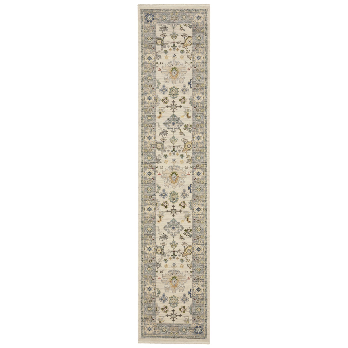 Lucca Ivory Blue Traditional Oriental Indoor Rug