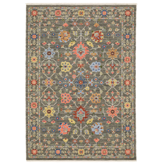 Lucca Grey Multi Traditional Oriental Indoor Rug