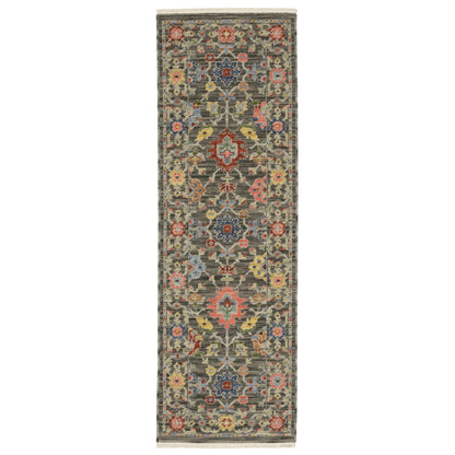 Lucca Grey Multi Traditional Oriental Indoor Rug