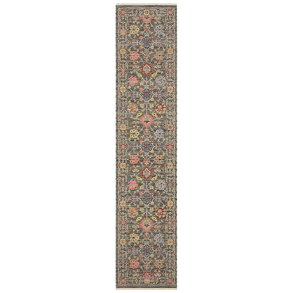 Lucca Grey Multi Traditional Oriental Indoor Rug