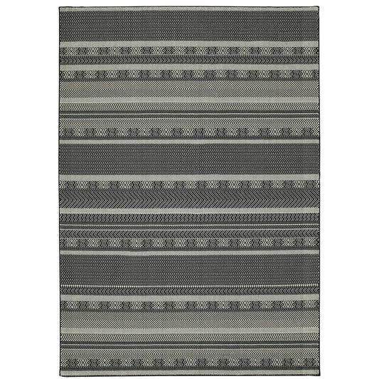 Luna Black Ivory Transitional Geometric Indoor Rug