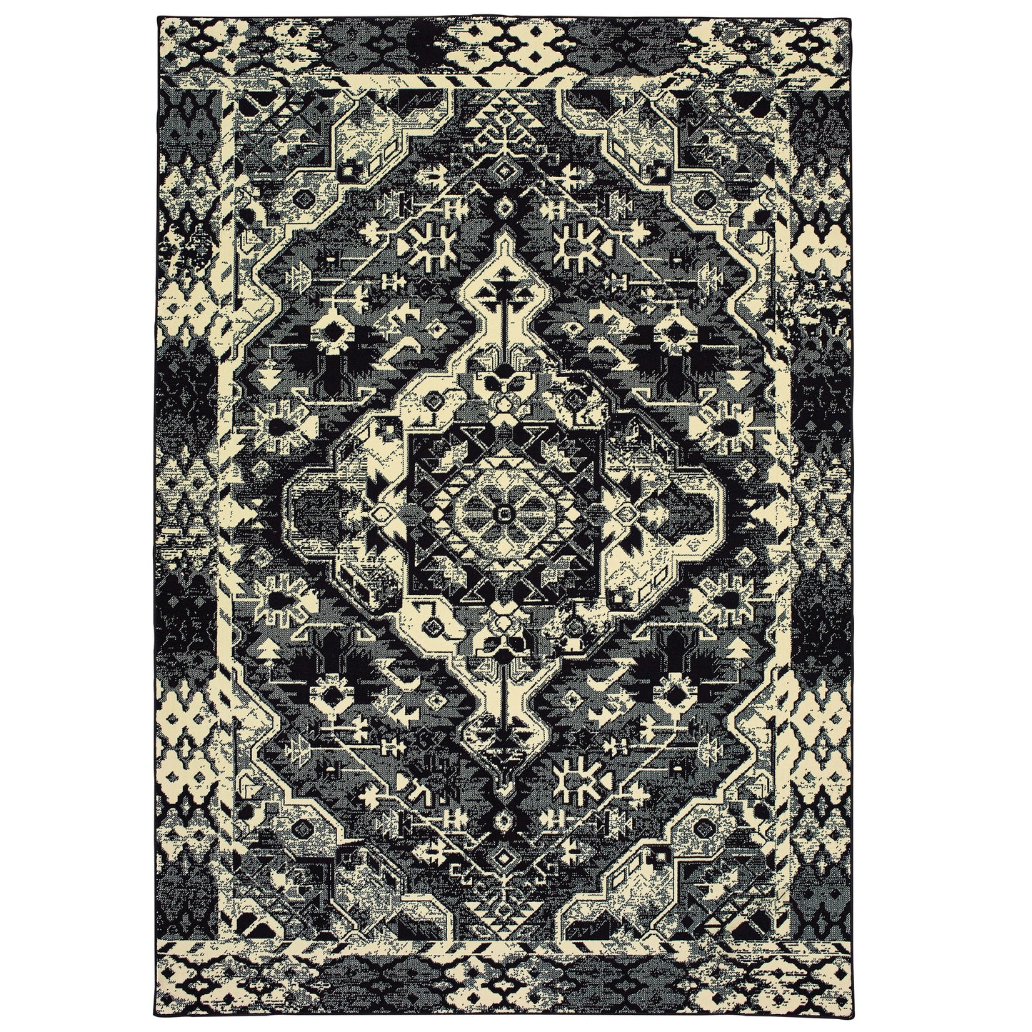 Luna Black Ivory Global Southwest/Lodge Indoor Rug