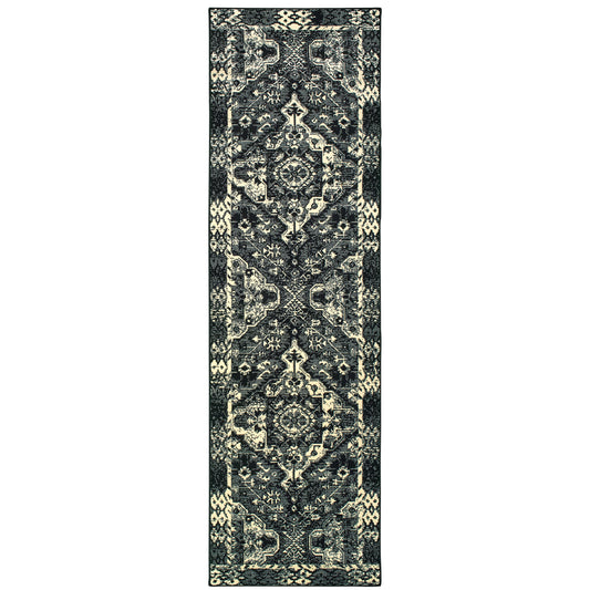 Luna Black Ivory Global Southwest/Lodge Indoor Rug