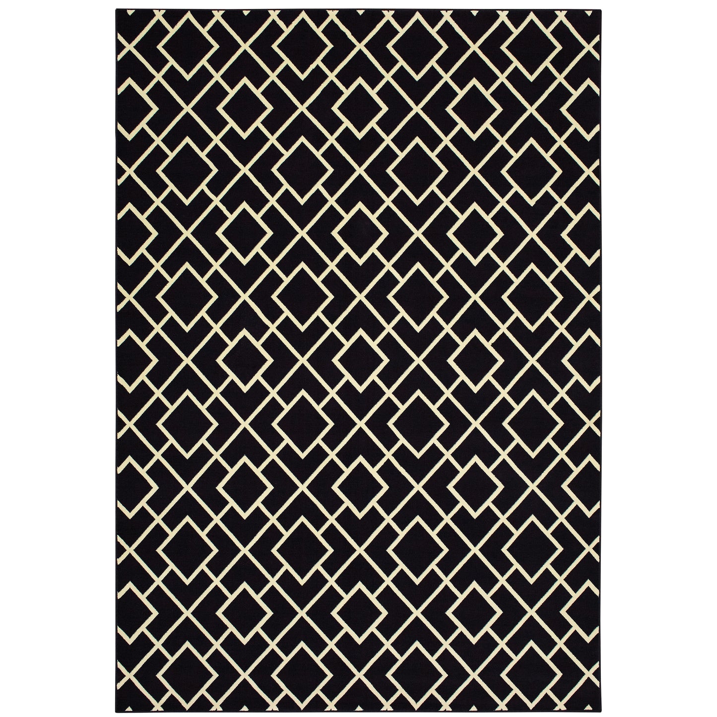 Luna Black Ivory Casual Geometric Indoor Rug