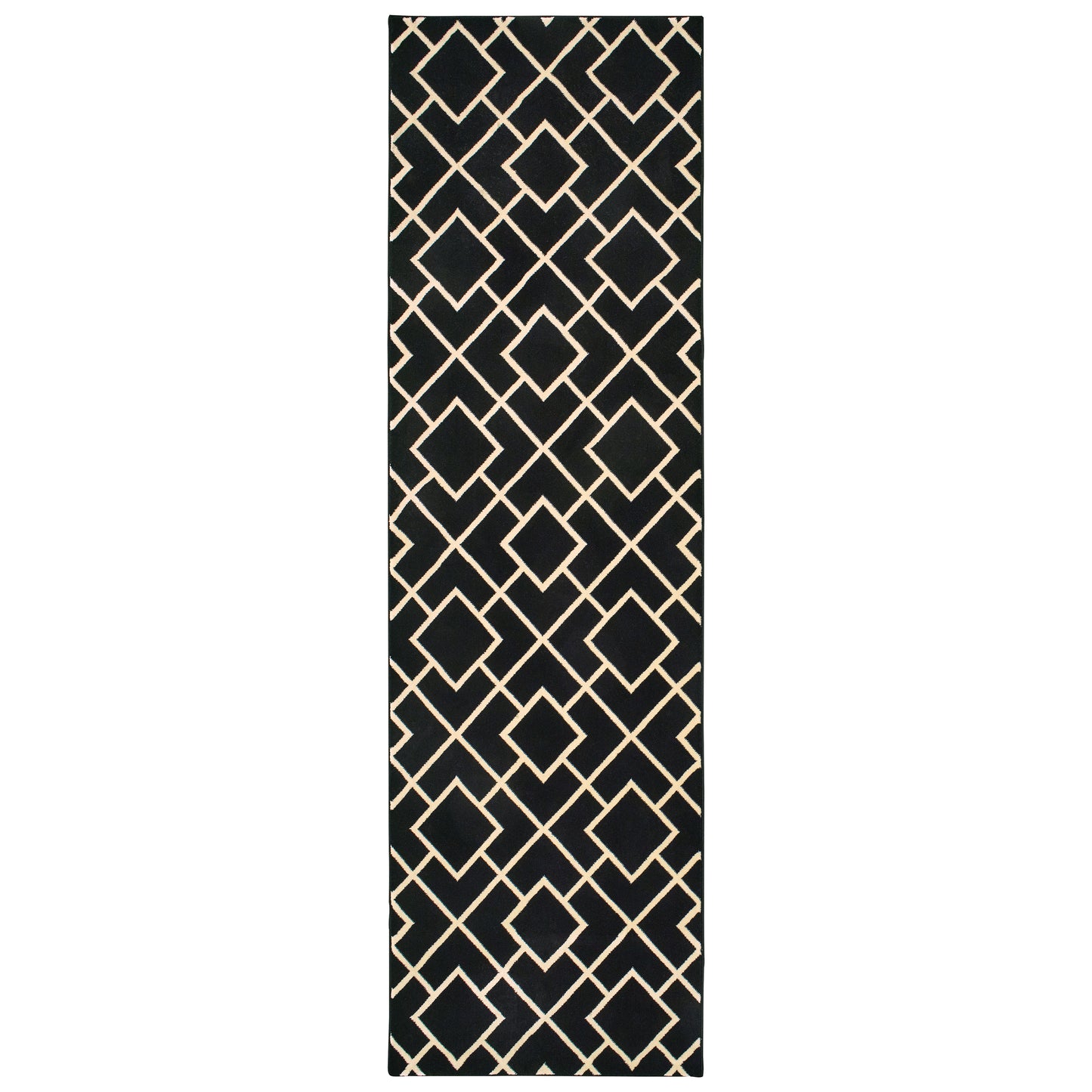 Luna Black Ivory Casual Geometric Indoor Rug