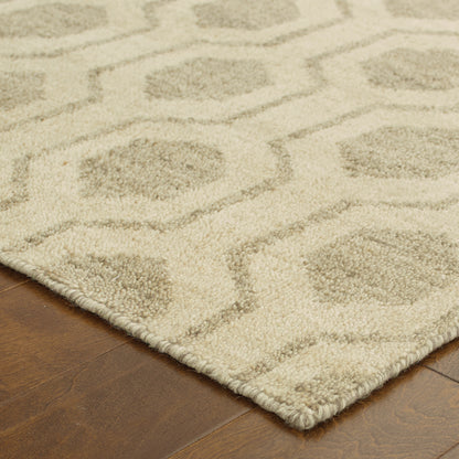 Maddox Beige Stone Casual Geometric Indoor Rug