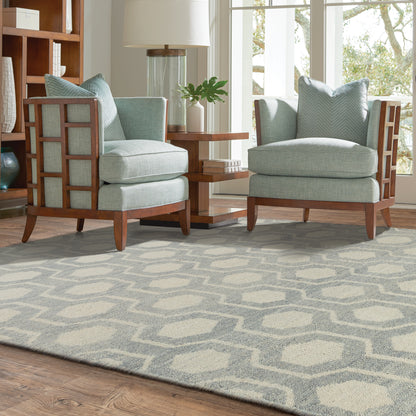 Maddox Blue Beige Casual Geometric Indoor Rug