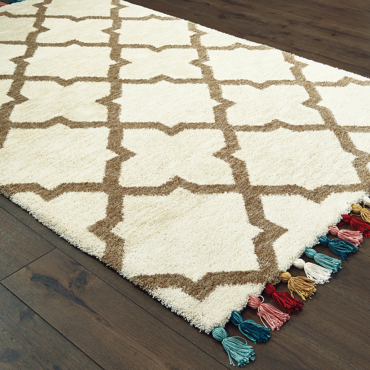 Madison Ivory Tan Bohemian Geometric Indoor Rug