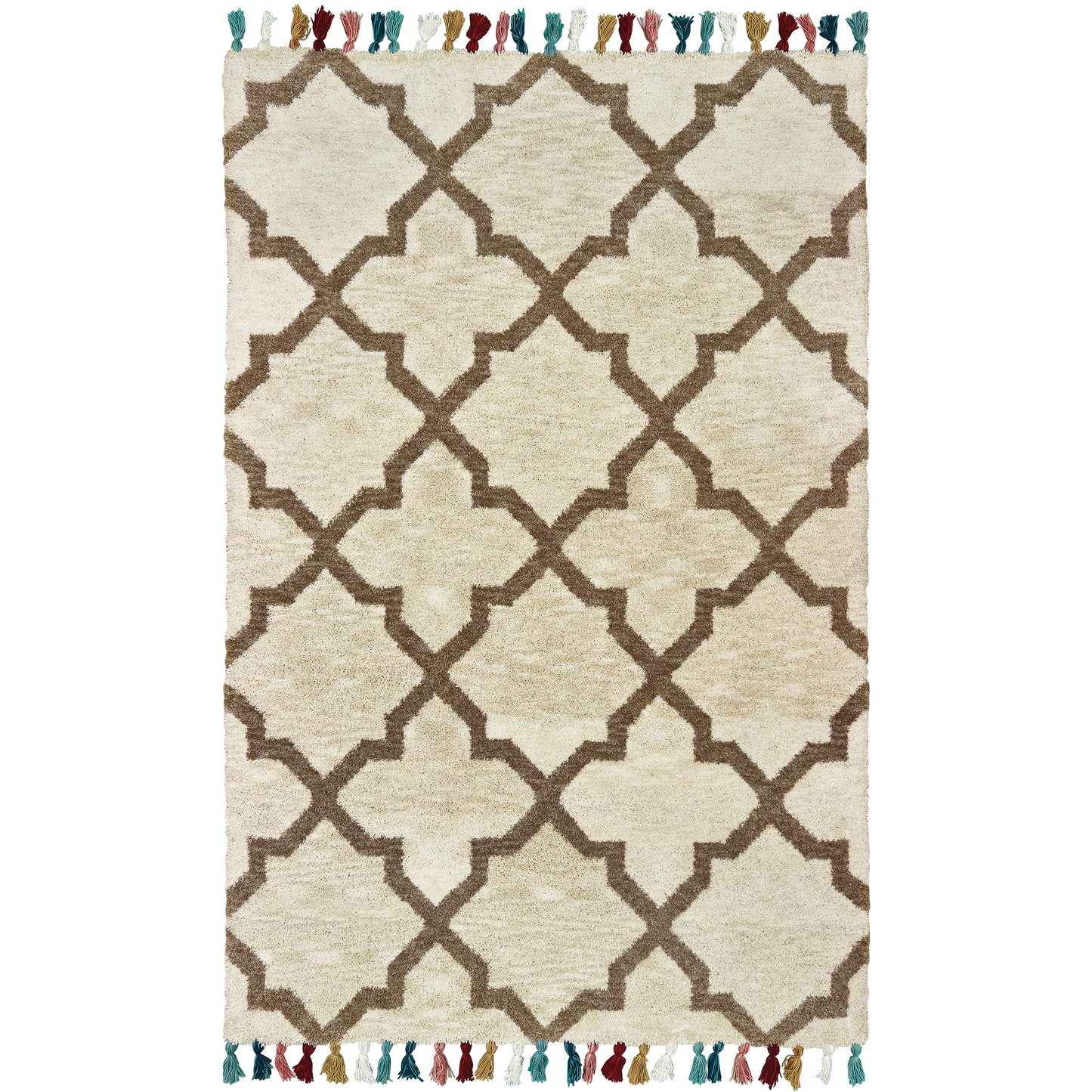 Madison Ivory Tan Bohemian Geometric Indoor Rug